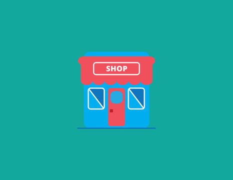 shop and store icon vector illustration flat style