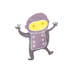 retro cartoon little astronaut