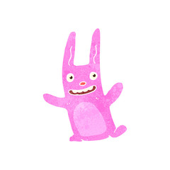 retro cartoon pink rabbit