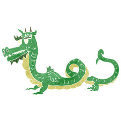 Fototapeta premium retro cartoon dragon