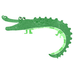 retro cartoon crocodile