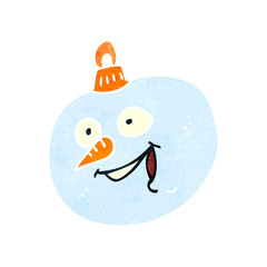 retro cartoon snowman christmas bauble decoration
