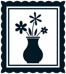 Vector flowers in vase illustration