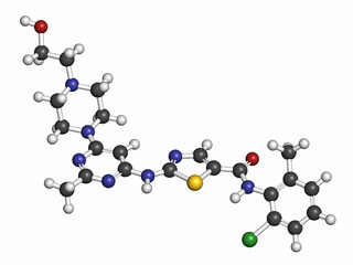 Dasatinib cancer drug molecule. 