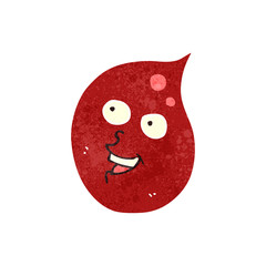 retro cartoon blood drop