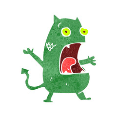 retro cartoon little monster