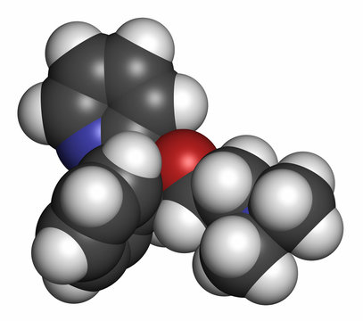 Doxylamine antihistamine drug molecule.