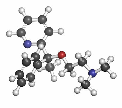 Doxylamine antihistamine drug molecule. 