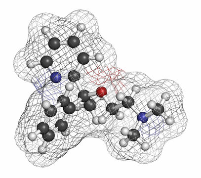 Doxylamine antihistamine drug molecule. 