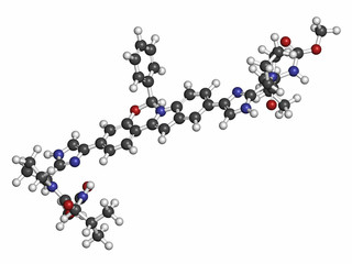 Elbasvir hepatitis C virus (HCV) drug molecule (NS5a inhibitor).
