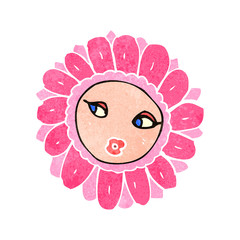 retro cartoon flower