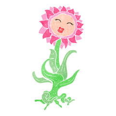 Fototapeta premium retro cartoon flower