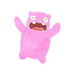 retro cartoon pink teddy bear