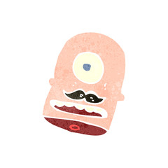 retro cartoon cyclops head