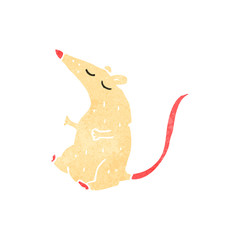 retro cartoon white rat