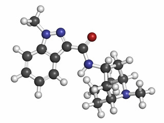 Granisetron nausea and vomiting drug molecule. 