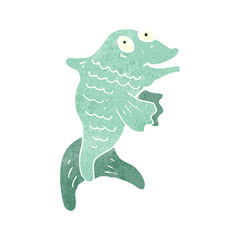retro cartoon fish