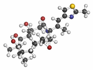 Ixabepilone (azaepothilone B) cancer drug molecule. 