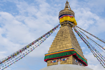 Boudhnath Stupa (also called Boudha, Bouddhanath or Baudhanath) is an ancient religious  Buddhist temple in Kathmandu, Nepal. Boudhanath is a UNESCO World Heritage Site, tourist landmark.