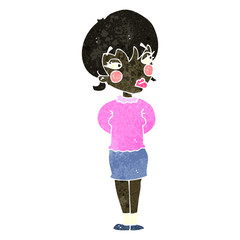 retro cartoon bored woman