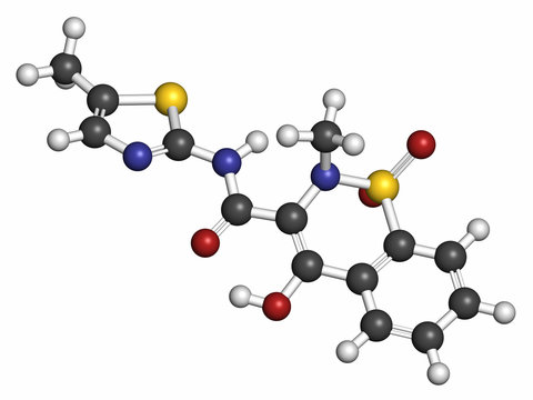 Meloxicam NSAID drug molecule. 