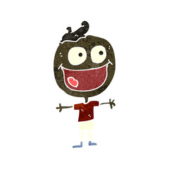 retro cartoon grinning boy