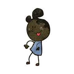 retro cartoon dancing girl