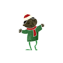 retro cartoon christmas elf