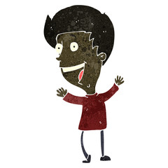 retro cartoon happy man