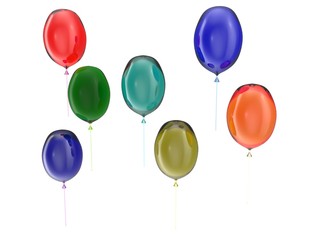  colourful and shiny air ballons set