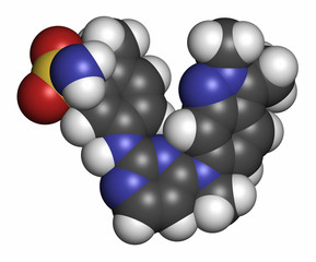 Pazopanib cancer drug molecule (tyrosine kinase inhibitor class)