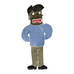 retro cartoon stressed man