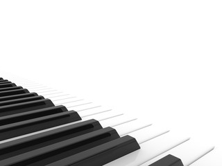 black and white shiny piano keyboard