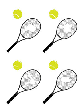Tennis Rackets with Maps