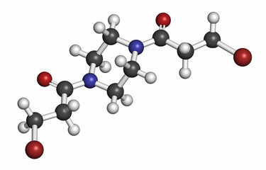 Pipobroman cancer chemotherapy drug molecule.