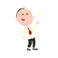 retro cartoon laughing office worker
