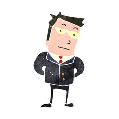 retro cartoon businessman in suit