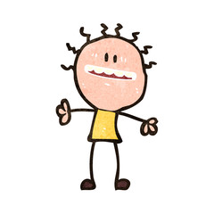 retro cartoon anxious doodle man