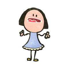 retro cartoon confused woman