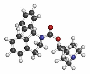 Solifenacin overactive bladder drug molecule. 