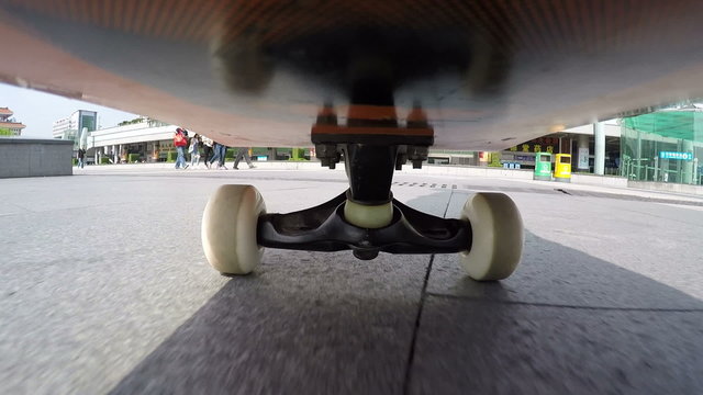 skateboarding on city