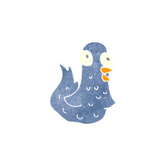 retro cartoon blue bird