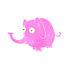 retro cartoon pink elephant