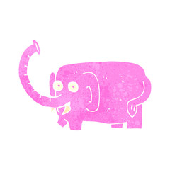 retro cartoon pink elephant