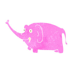 retro cartoon pink elephant