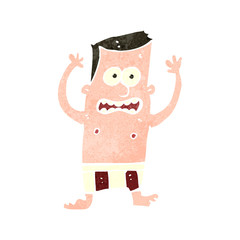 retro cartoon embarrassed man