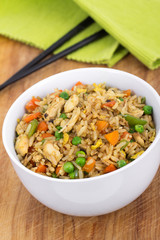 egg fried chicken rice bowl