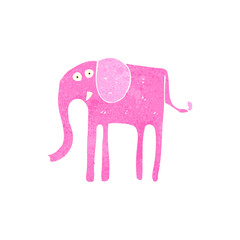 retro cartoon pink elephant