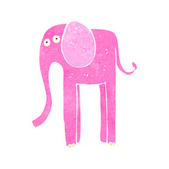 retro cartoon pink elephant