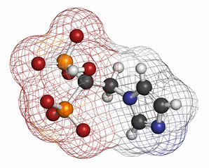 Zoledronic acid (zoledronate) osteoporosis drug molecule